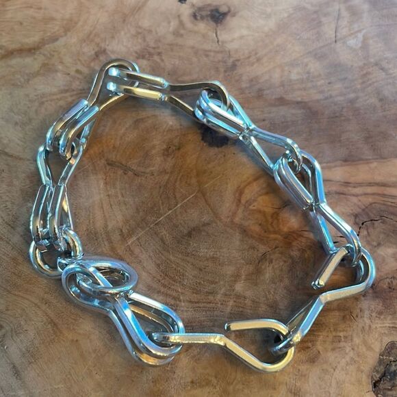 Like new David Luck Sterling Link / Offset Eye Hook Bracelet - Picture 1 of 6
